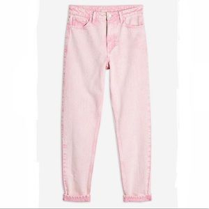 Topshop High Waisted Pink Mom Jeans